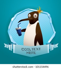 vector funny penguin banner 2