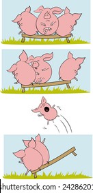 Vector funny pigs