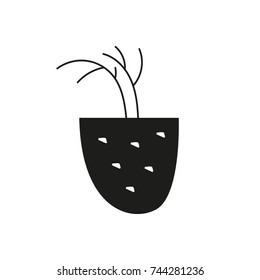 Vector funny plant in pot. Poster, postcard, sticker, print, element for design and other.
