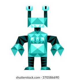 Vector Funny Robot Isolated On White Background