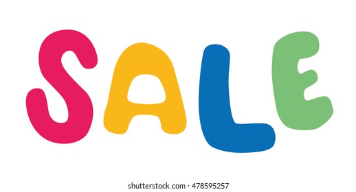 Vector funny sale text type template