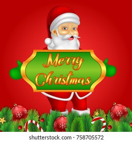 vector funny santa claus . christmas background illustration