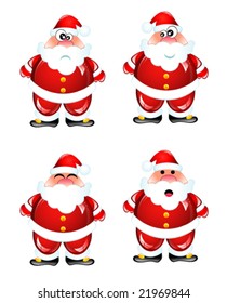 VECTOR Funny Santa Humor Glossy icon set with various face expression