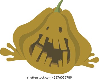 vector funny scared scary silly halloween pumpkin