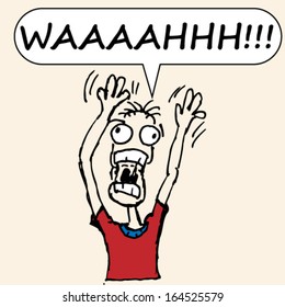 Vector Funny screaming cartoon man illustration