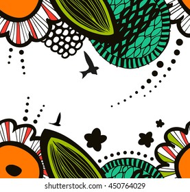 Vector funny seamless decorative natural pattern. Abstract graphic background. Summer texture