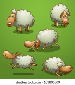 Vector  funny sheep set