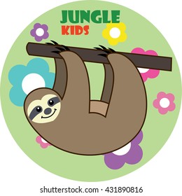 vector funny sloth