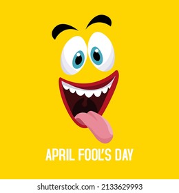 vector of funny smiley face, april fools day event, 1st april illustration.