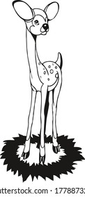 Vector of the funny toy of the little buck, design on white background. Animals. Wild. Easy editable layered vector illustration.