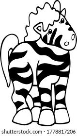 Vector of a funny toy zebra, design on white background. Animals. Wild. Horse. Easy editable layered vector illustration.