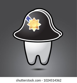 vector funny wisdom tooth character