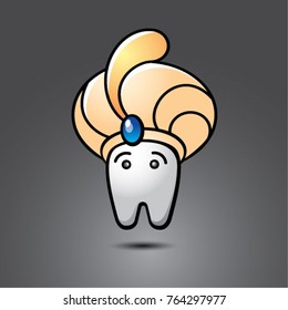 vector funny wisdom tooth character