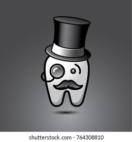 vector funny wisdom tooth character