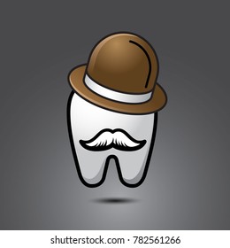 vector funny wisdom tooth character