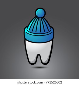 vector funny wisdom tooth character