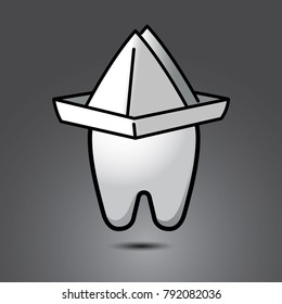 vector funny wisdom tooth character