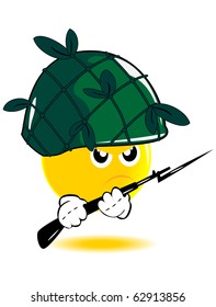 vector funny yellow ball the soldier
