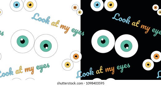 vector funny youthful fashionable and funny pattern for a notebook t-shirt or other on white and black backgrounds