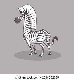 vector funny zebra character 3
