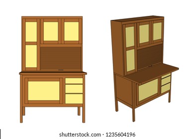 
Vector furniture in the bedroom and in the house, with a white background.