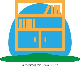 Librería de muebles de vectores con fondo