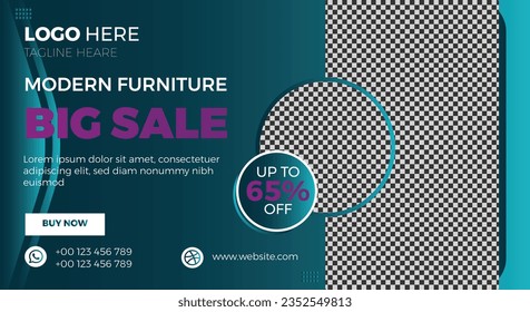 Vector furniture facebook cover banner template