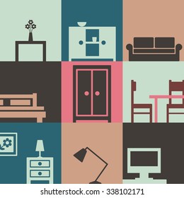 Vector furniture icons 1 
Set of nine isolated furniture icons.