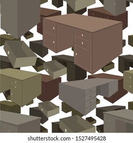 Vector furniture illustration repeat pattern design