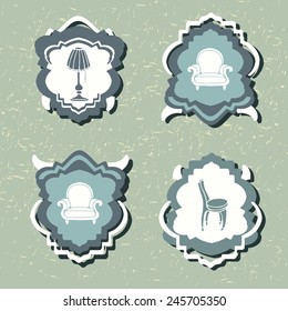 Vector furniture logotypes, labels.