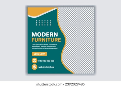  Vector furniture poster banner template flat design collection