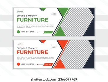 Vector furniture sale facebook cover design template 