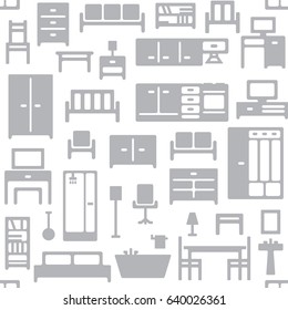 Vector furniture seamless pattern background 1
