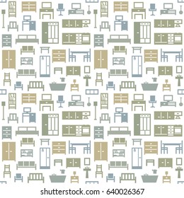Vector furniture seamless pattern background 2