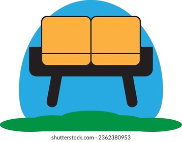 sofá de mobiliario vectorial con fondo