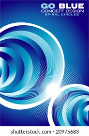 vector Furturistic Blue circles Company Business Card