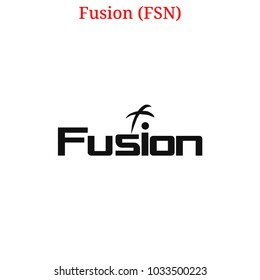 Vector Fusion (FSN) digital cryptocurrency logo. Fusion (FSN) icon. Vector illustration isolated on white background.