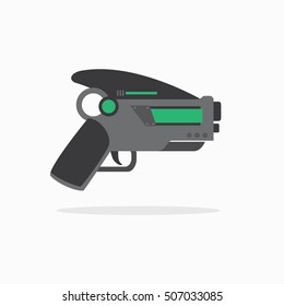 Vector future gun pistol illustration isolated on white background 
