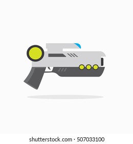 Vector future gun pistol illustration isolated on white background 