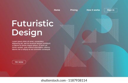 Vector futuristic abstract geometric design for landing page background template eps 10.