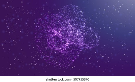 Vector of futuristic abstract glowing infinity stars background resembling motion blurred neon light curves