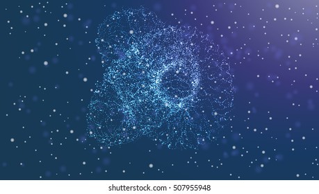 Vector of futuristic abstract glowing infinity stars background resembling motion blurred neon light curves