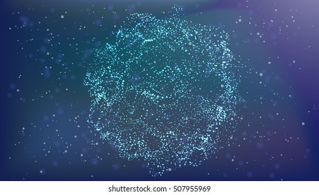 Vector of futuristic abstract glowing infinity stars background resembling motion blurred neon light curves