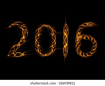 Vector futuristic abstract wave background 2016 year.