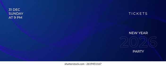 Anuncio futurista de la onda Abstractas del Vector para la celebración Nueva del partido del año 2026