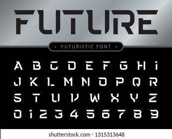 Vector of Futuristic Alphabet Letters and numbers, Future Techno stylized fonts, Minimal Letters set for sci-fi, Technology, digital, Geometric, military.