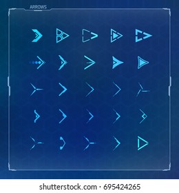Vector Futuristic Arrow Icons Set