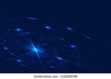 Vector futuristic background. Abstract neon glowing shapes