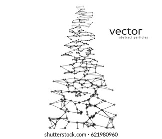 Vector futuristic background with black abstract particles.