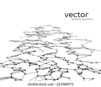 Vector futuristic background with black abstract particles.